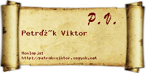 Petrák Viktor névjegykártya